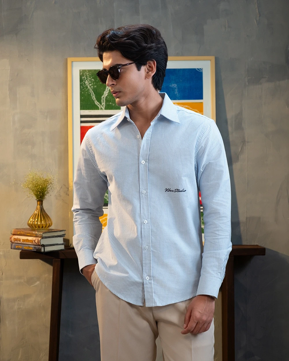 Midweight Blue & White Stripe Shirt