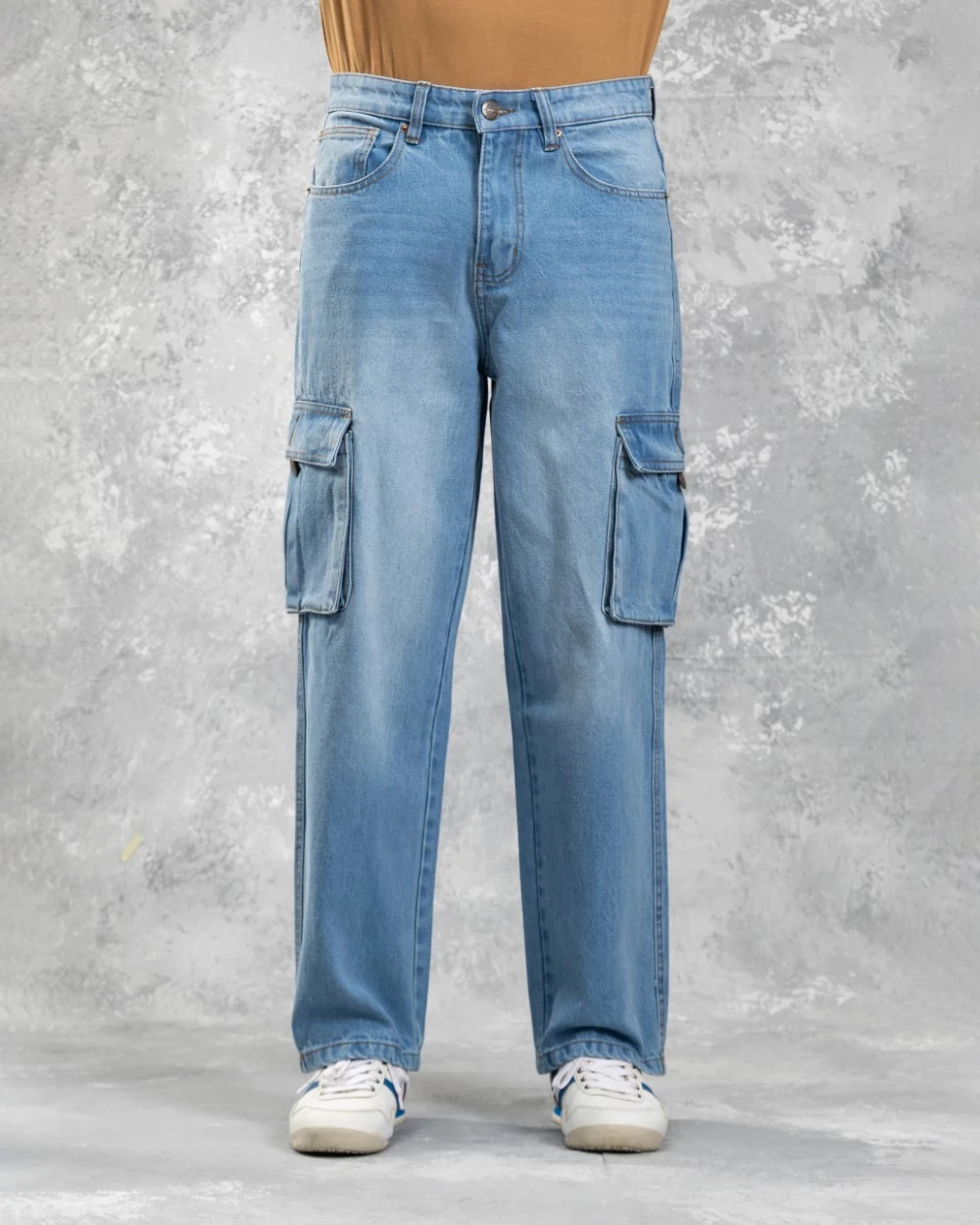 Baggy Cargo Jeans Light Blue