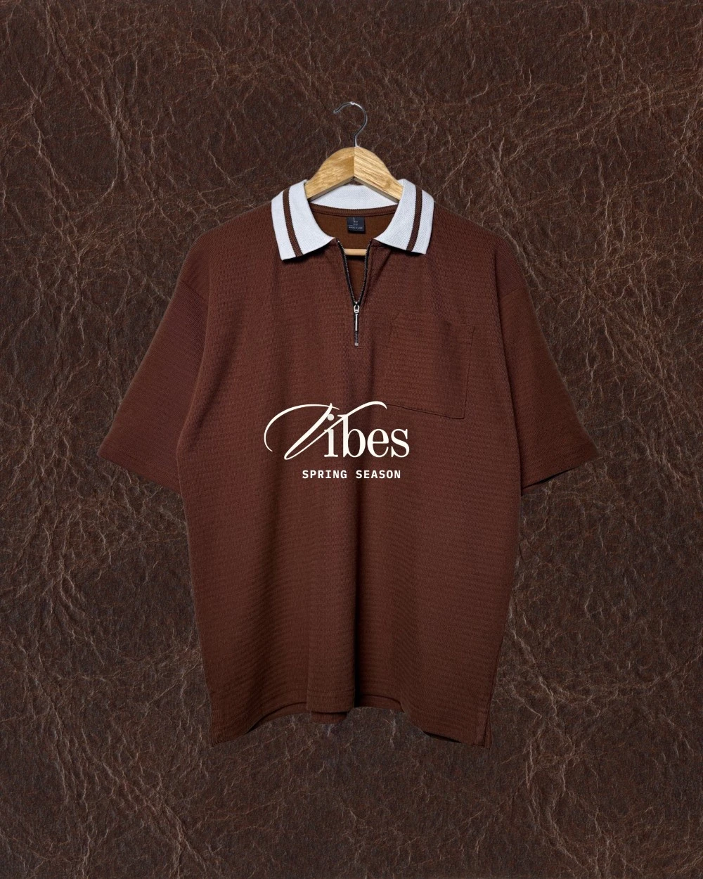 Oversized Clay Zip Polo