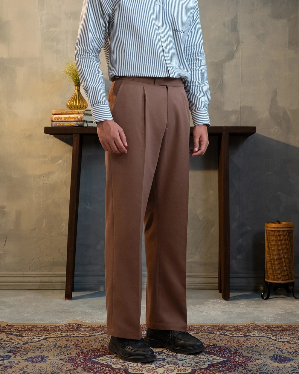 Brown Formal Wide Leg Pant